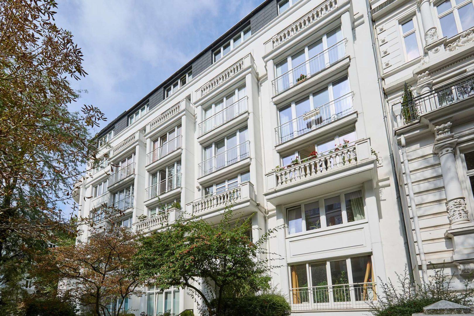 schöne, stilvolle Altbaufassade