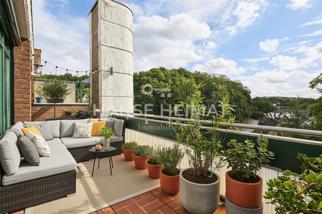 Terrasse mit Kamin